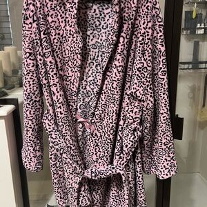 Ulta Beauty Cozy Pink and Black Leopard Print Robe